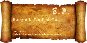 Burgert Manfréd névjegykártya